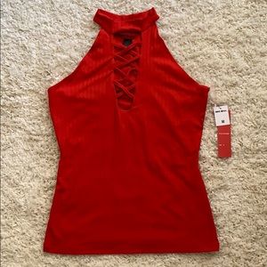 Sexy Red High Neck Top💋